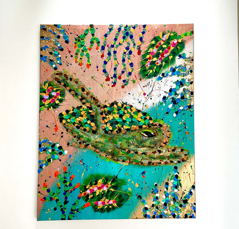 Acryl Gemälde einer Schildkröte