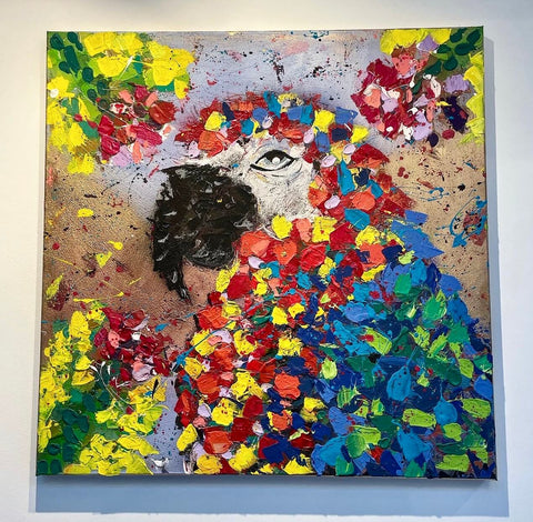 Acryl Gemälde eines Papagei