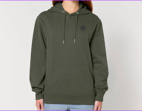 Räglan Kapuzensweatshirts Khaki Hoodie mit Logo Stick
