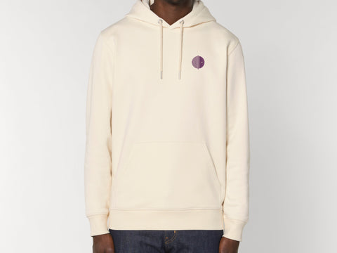 Räglan Kapuzensweatshirts Natural Raw Hoodie mit Logo Stick