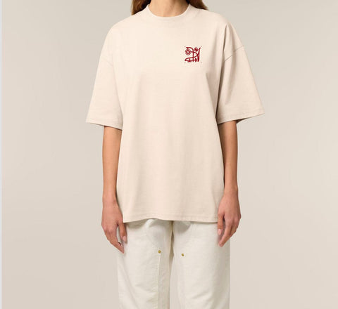 Räglan T-Shirts Kurzarm Butterfly Oversized T-shirt "Cream"