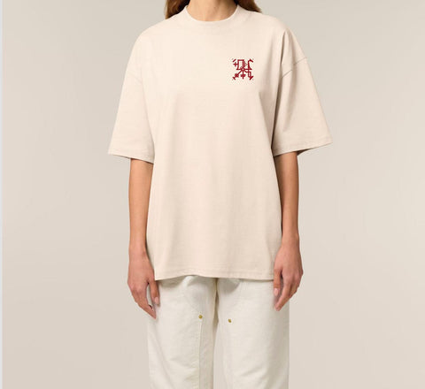 Räglan T-Shirts Kurzarm Butterfly Oversized T-shirt "Cream"