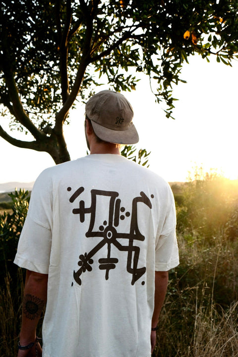 Räglan T-Shirts Kurzarm Butterfly Oversized T-Shirt "Natural"