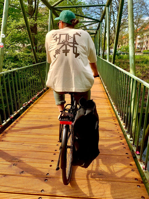 Räglan T-Shirts Kurzarm Butterfly Oversized T-Shirt "Natural"