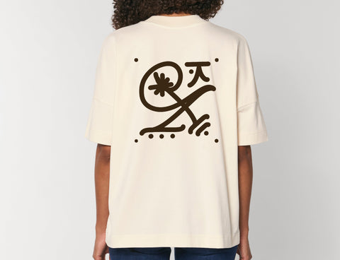 Räglan T-Shirts Kurzarm Butterfly Oversized T-Shirt "Natural"