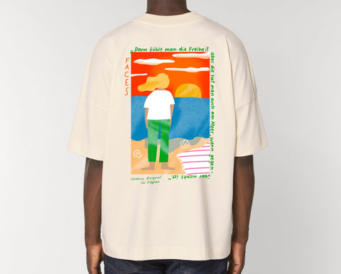 Räglan T-Shirts Kurzarm Faces Oversized T-Shirt