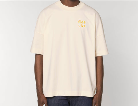 Räglan T-Shirts Kurzarm Faces Oversized T-Shirt