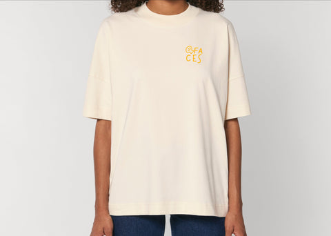 Räglan T-Shirts Kurzarm Faces Oversized T-Shirt