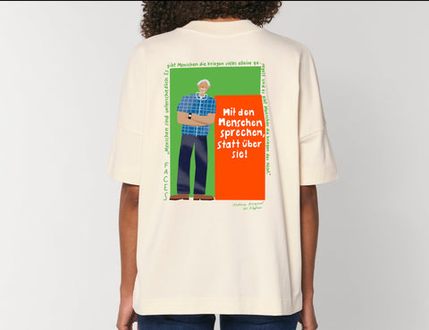 Räglan T-Shirts Kurzarm Faces Oversized T-Shirt