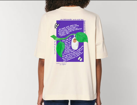 Räglan T-Shirts Kurzarm Faces Oversized T-Shirt