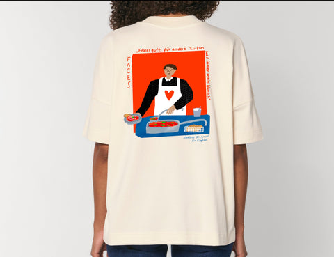 Räglan T-Shirts Kurzarm Faces Oversized T-Shirt