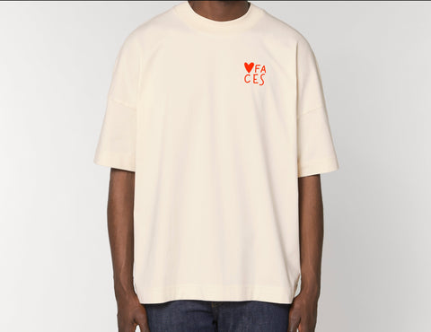 Räglan T-Shirts Kurzarm Faces Oversized T-Shirt