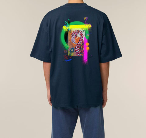 Räglan T-Shirts Kurzarm Frenchnavy / XXS Turtle Love Oversized "Flamingo"