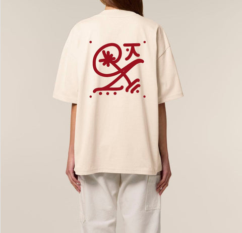 Räglan T-Shirts Kurzarm Kokon 1 / XXS Butterfly Oversized T-shirt "Cream"