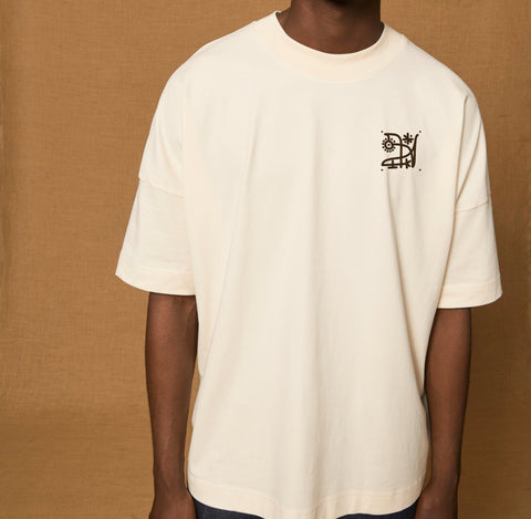 Räglan T-Shirts Kurzarm Kokon 4 / XXS Butterfly Oversized T-Shirt "Natural"