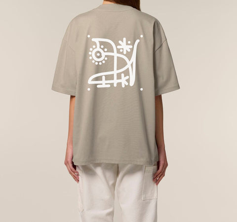 Räglan T-Shirts Kurzarm Kokon 4 / XXS Butterfly Oversized T-shirt "Stone"