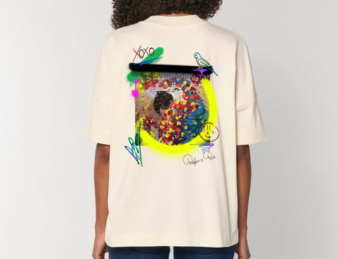 Räglan T-Shirts Kurzarm Naturalraw / XXS Turtle Love Oversized "Parrot"