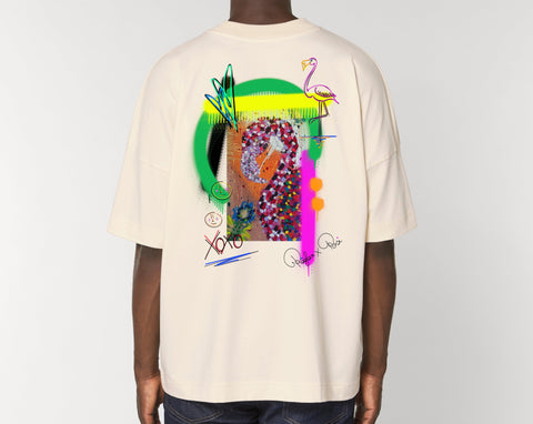Räglan T-Shirts Kurzarm Turtle Love Oversized "Flamingo"