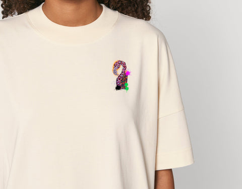 Räglan T-Shirts Kurzarm Turtle Love Oversized "Flamingo"