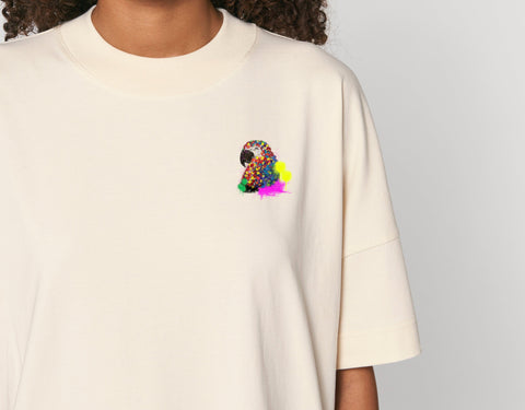 Räglan T-Shirts Kurzarm Turtle Love Oversized "Parrot"