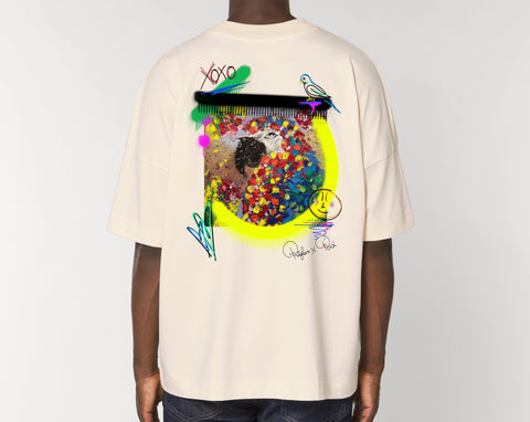 Räglan T-Shirts Kurzarm Turtle Love Oversized "Parrot"