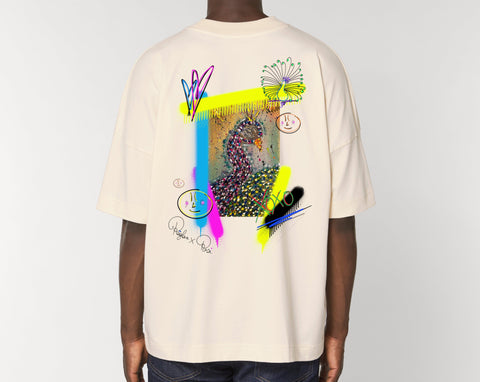 Räglan T-Shirts Kurzarm Turtle Love Oversized "Peacock"