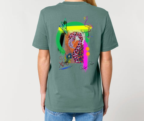 Räglan T-Shirts Kurzarm Turtle Love T-Shirt "Flamingo"