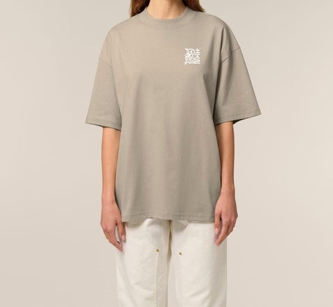 Räglan T-Shirts Kurzarm Butterfly Oversized T-shirt "Stone"