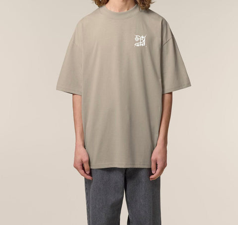 Räglan T-Shirts Kurzarm Butterfly Oversized T-shirt "Stone"