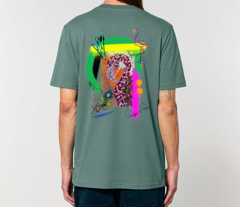 Räglan T-Shirts Kurzarm Greenbay / XXS Turtle Love T-Shirt "Flamingo"