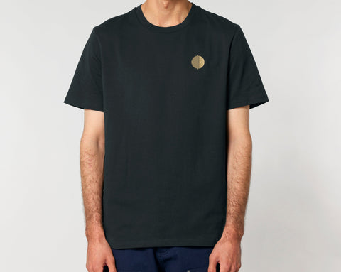Räglan T-Shirts und Longsleeves Beige / XXS Schwarzes T-Shirt mit Logo Stick