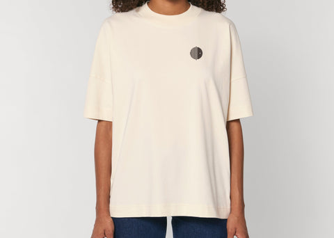 Räglan T-Shirts und Longsleeves Braun / XXS Oversized T-shirt Natural Raw mit Logo Stick