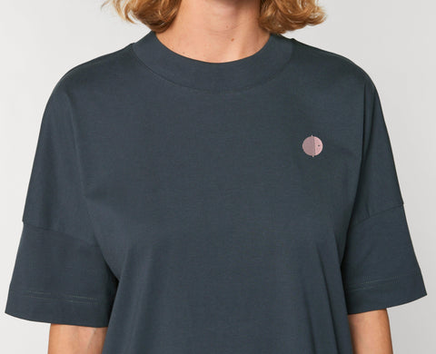 OVERSIZED T-Shirt dunkelgrau mit Logo Stick - Räglan